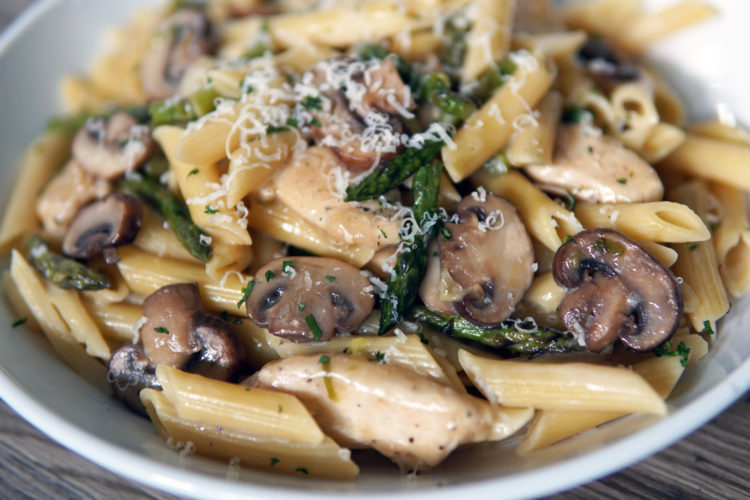 mushroom asparagus pasta with chicken – inconsistent kitchen