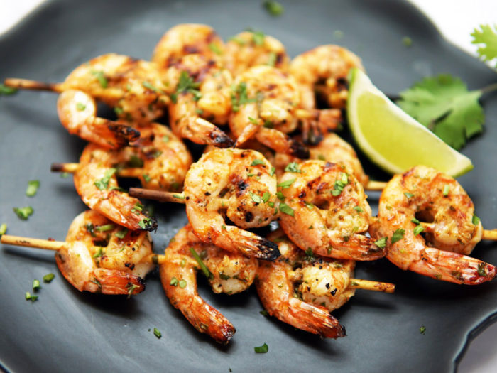 Spicy Grilled Shrimp Skewers +Video - Raksha's Kitchen